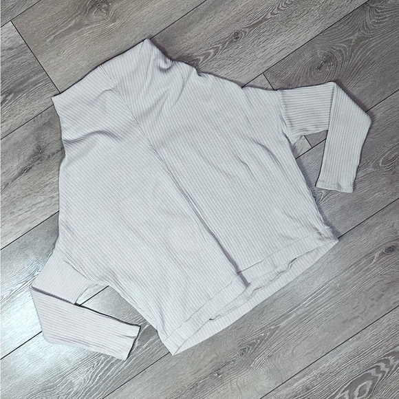 Free People Beach Ribbed Mock Neck Drop Shoulder Sweater - Picture 2 of 11